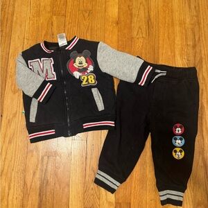 Toddler Black and Gray Mickey Mouse Track Suit (2)